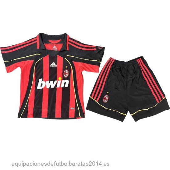 Nuevo 1ª Conjunto De Niños AC Milan Retro 2006 2007 Rojo Baratas